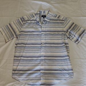 George Men's Casual Striped Shirt - Blue and White